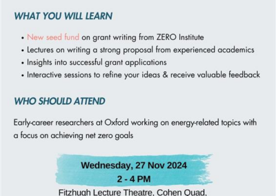 Grant Writing Workshop & ZERO Institute Seed Fund Launch