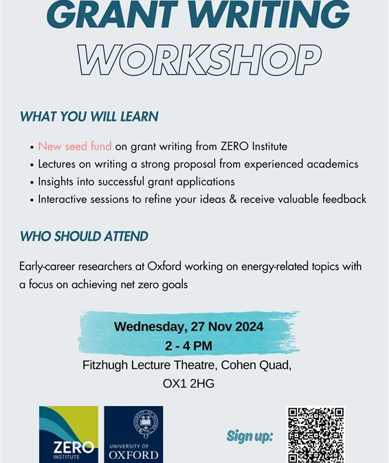 Grant Writing Workshop & ZERO Institute Seed Fund Launch