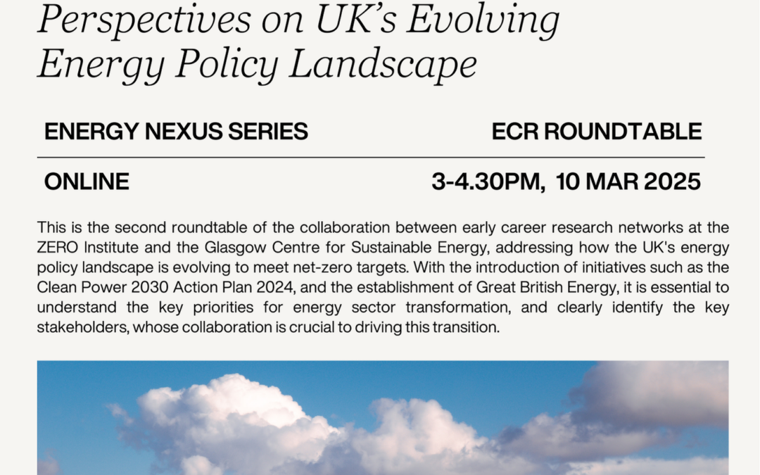 ECR Roundtable 2: On track for Net Zero? Perspectives on UK’s Evolving Energy Policy Landscape 