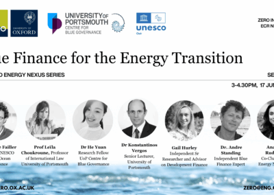 Oxford Energy Nexus Series: Blue Finance for Net ZERO