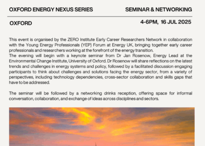 Oxford Energy Nexus Series Seminar & Networking with YEP Forum
