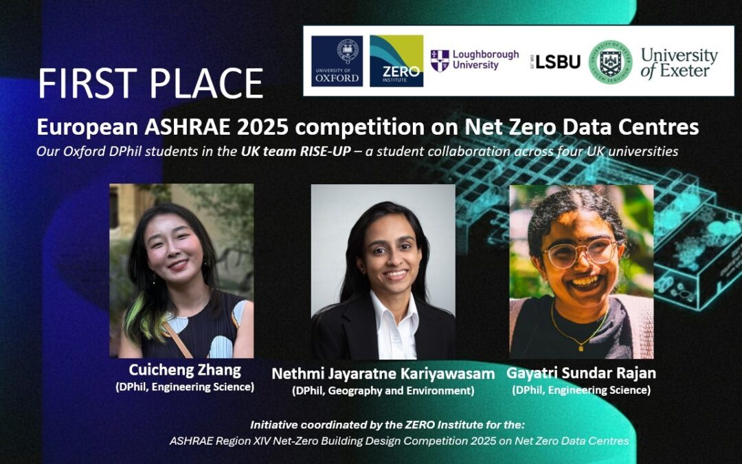 Oxford DPhil students win the European ASHRAE 2025 student competition on Net Zero Data Centres