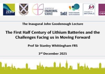 Prof Stan Whittingham Delivers Inaugural John Goodenough Lecture at Oxford